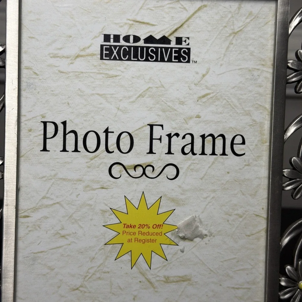 VTG Y2K Silver Finish 5 X 7 Daisy's Picture Frame 90's 2000's Large Metal Gift
